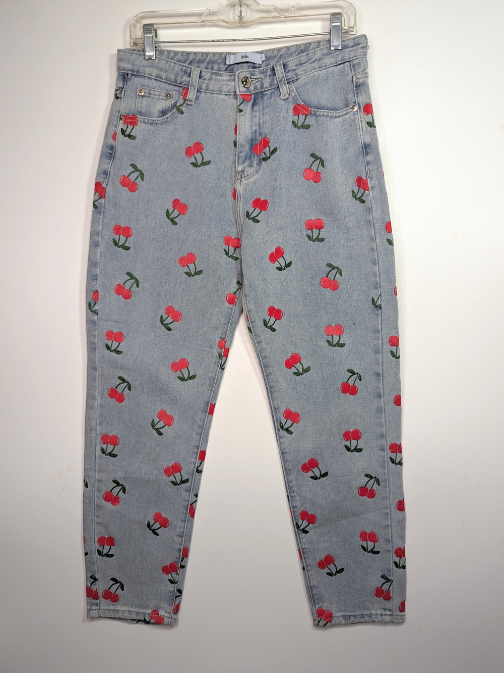 Cherry jeans L 31 inch Waist Faded Denim 80's Look Tapered